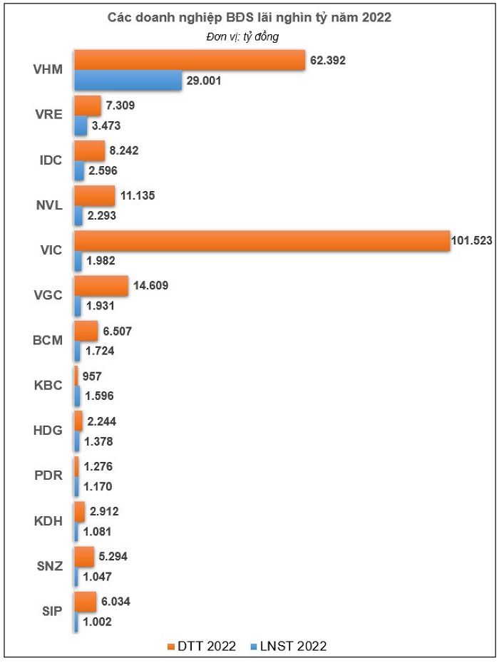 Những công ty BĐS lãi khủng năm 2022: Họ Vingroup vẫn dẫn đầu, IDICO tăng trưởng bằng lần